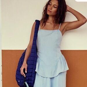 Free People Movement NWT Black Top Size S peplum from Stay With It Set TTS cute